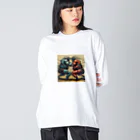 thedarkesthourの相撲をする人型ロボットたち Big Long Sleeve T-Shirt