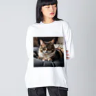 zigerparkのクッションと猫 Big Long Sleeve T-Shirt