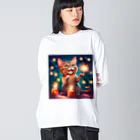 はなにゃんのおうちの花火で遊ぶかわいい猫ちゃん Big Long Sleeve T-Shirt