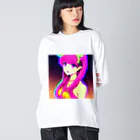 きゅぴきゅぴガールのきゅぴきゅぴ★ピンク髪美人お姉さん Big Long Sleeve T-Shirt