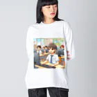 可愛い男の子イラスト販売所　By,keicyanの男の子　中学1年生　パソコン部 Big Long Sleeve T-Shirt