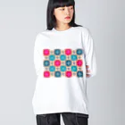 exeのタイル風の花柄模様 Big Long Sleeve T-Shirt