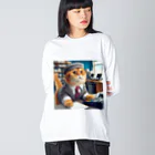 ハッピーハッピープラザ！のタイピングキャット ビッグシルエットロングスリーブTシャツ