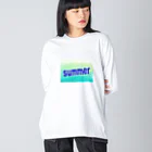 atelier_lapislazuliの夏メロンソーダ ビッグシルエットロングスリーブTシャツ