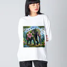 totetunのゆりゆるゾウさん Big Long Sleeve T-Shirt