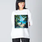 AQUAMETAVERSEのプライベートビーチでバカンス　Tomoe bb 2712 ビッグシルエットロングスリーブTシャツ