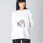 うどん愛してるの危機感持ってます ビッグシルエットロングスリーブTシャツ