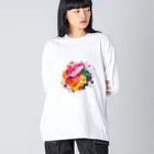 chan-takehaniの花のハーモニー ビッグシルエットロングスリーブTシャツ