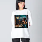 AQUAMETAVERSEの夕暮れ・寛ぎの時間　Tomoe bb 2712 Big Long Sleeve T-Shirt