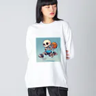 Oz techのスカルフープ：ゴーストプレイヤーのダンクショット Big Long Sleeve T-Shirt