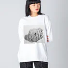 光平洋子のかしこいプーリー犬が振り向いた。puli illustration  Big Long Sleeve T-Shirt