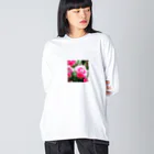 或る by 千～sahasraのpink rose Big Long Sleeve T-Shirt