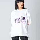 NIKORASU GOの自転車デザイン「ママチャリ」 ビッグシルエットロングスリーブTシャツ