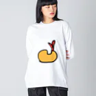 えいとのゆるいコレクションのポップコーンシュリンプ Big Long Sleeve T-Shirt