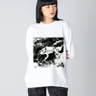 Fantastic FrogのFantastic Frog -Black And White Version- Big Long Sleeve T-Shirt