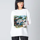 Fantastic FrogのFantastic Frog -Coolness Version- Big Long Sleeve T-Shirt