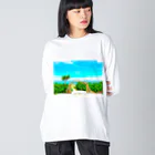 mizuphoto galleryの楽園への扉 ビッグシルエットロングスリーブTシャツ