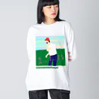 waak403(ワークヨンマルサン)のもしもし...アイラブ ビッグシルエットロングスリーブTシャツ