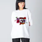 暗蔵喫茶Killer饅頭の紅いクリームソーダとKillerシフォン ビッグシルエットロングスリーブTシャツ