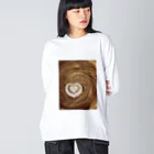 Prism coffee beanの【ラテアート】ハートインハート ビッグシルエットロングスリーブTシャツ