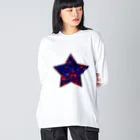 采-aya-の赤い星 ビッグシルエットロングスリーブTシャツ