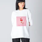 yumipsonsのいちごパフェなアイテム ビッグシルエットロングスリーブTシャツ