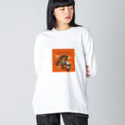 Brook(NBC games)の蛙（橙） ビッグシルエットロングスリーブTシャツ