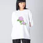 気ままに創作　よろず堂のあじさい　紫 Big Long Sleeve T-Shirt