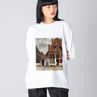 public domainのデルフトの小道 / ヨハネス・フェルメール Big Long Sleeve T-Shirt