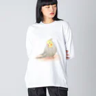 まめるりはことりのオカメインコ　シナモン【まめるりはことり】 Big Long Sleeve T-Shirt