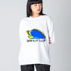 紫咲うにのながくないはなひげうつぼ(カラー) ビッグシルエットロングスリーブTシャツ