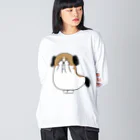 マツバラのもじゃまる目隠し Big Long Sleeve T-Shirt