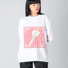 まめるりはことりのオカメインコ　ハートルチノーオカメインコ【まめるりはことり】 ビッグシルエットロングスリーブTシャツ