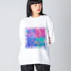 PliablyのBotanical life in Hokkaido（Marble_B） ビッグシルエットロングスリーブTシャツ