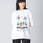 SOUTH ISLAND BLUE 沖縄店のNEKO to OJISAN Big Long Sleeve T-Shirt