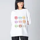 ちーくま by ふじたちさとのちーくマカロン Big Long Sleeve T-Shirt