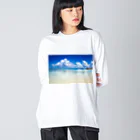 mizuphoto galleryのDreaming blue ビッグシルエットロングスリーブTシャツ