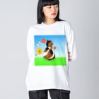 Lily bird（リリーバード）の野原の三毛猫さん Big Long Sleeve T-Shirt