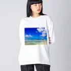 mizuphoto galleryのHeaven's blue Big Long Sleeve T-Shirt