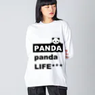 PANDA panda LIFE***ののぞきこみパンダ ビッグシルエットロングスリーブTシャツ