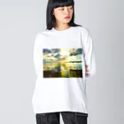 mizuphoto galleryの鏡の世界 ビッグシルエットロングスリーブTシャツ