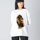 バクの森 〜マレーバクや動物イラストのグッズ 〜のAnimals シリーズ 〜ライオン〜 ビッグシルエットロングスリーブTシャツ