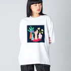 Makiko Takayamaの映えたくて死んでみた（植物） ビッグシルエットロングスリーブTシャツ