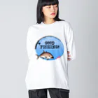 猫と釣り人のカンパチ_1_C ビッグシルエットロングスリーブTシャツ