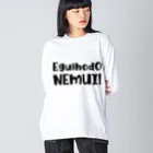 SANKAKU DESIGN STOREのエグいほど眠い！ 黒 Big Long Sleeve T-Shirt