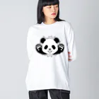 ☀️ひなたぼっくすの🐼貫通パンダ ビッグシルエットロングスリーブTシャツ