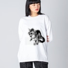 Lunatic Cat-ismのシャーという猫 Big Long Sleeve T-Shirt