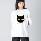 Art store 'Peace' | ぴぃす堂の黒猫のあーくん ビッグシルエットロングスリーブTシャツ