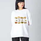 mofusandのにゃんこバーガー ビッグシルエットロングスリーブTシャツ