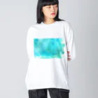 ya-pyのターコイズ　水彩 Big Long Sleeve T-Shirt